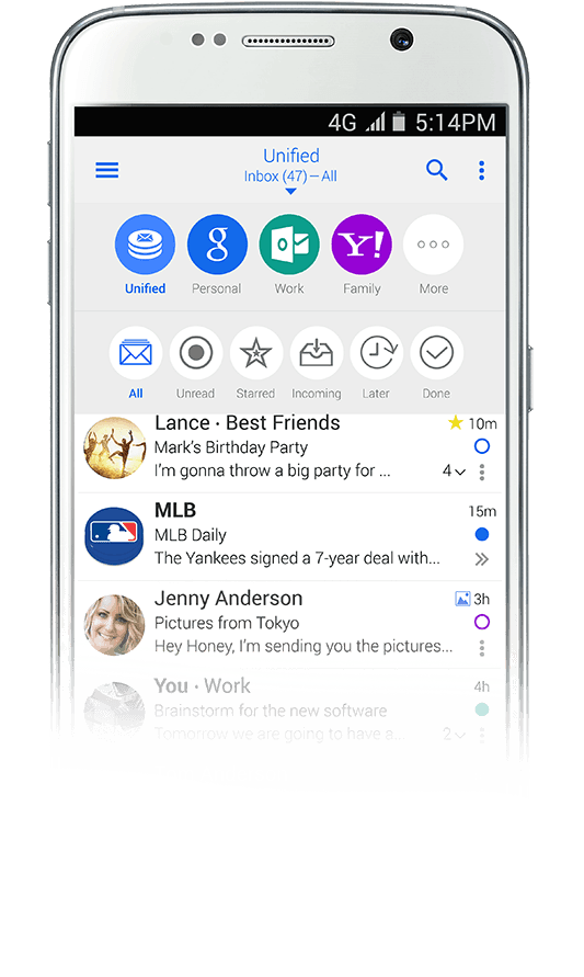Unified inbox view