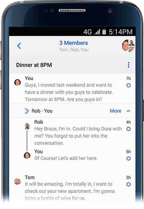 Threaded conversation view